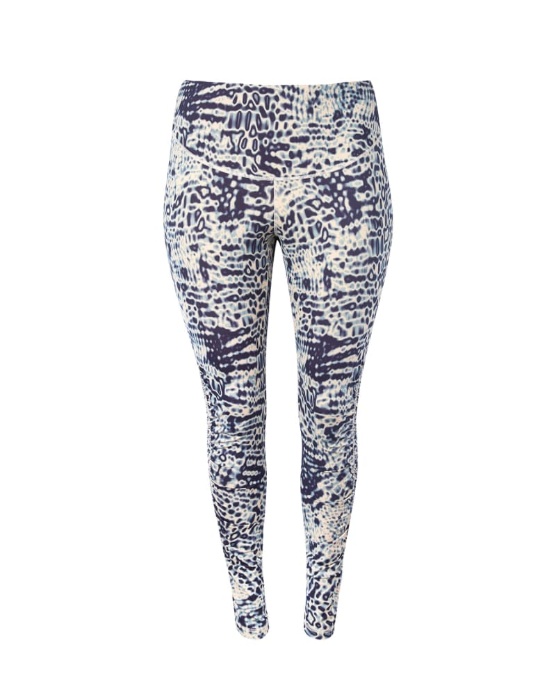 Front of a size 2X 11 Honoré x Adidas Studio Leggings in Light Blue by 11 Honoré Collection. | dia_product_style_image_id:233075